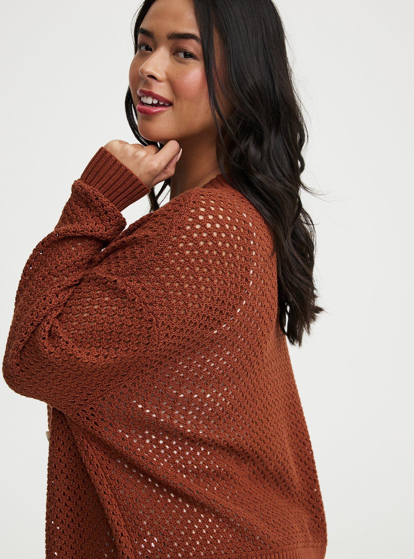 Open-Stitch Cardigan, SEQUOIA, alternate