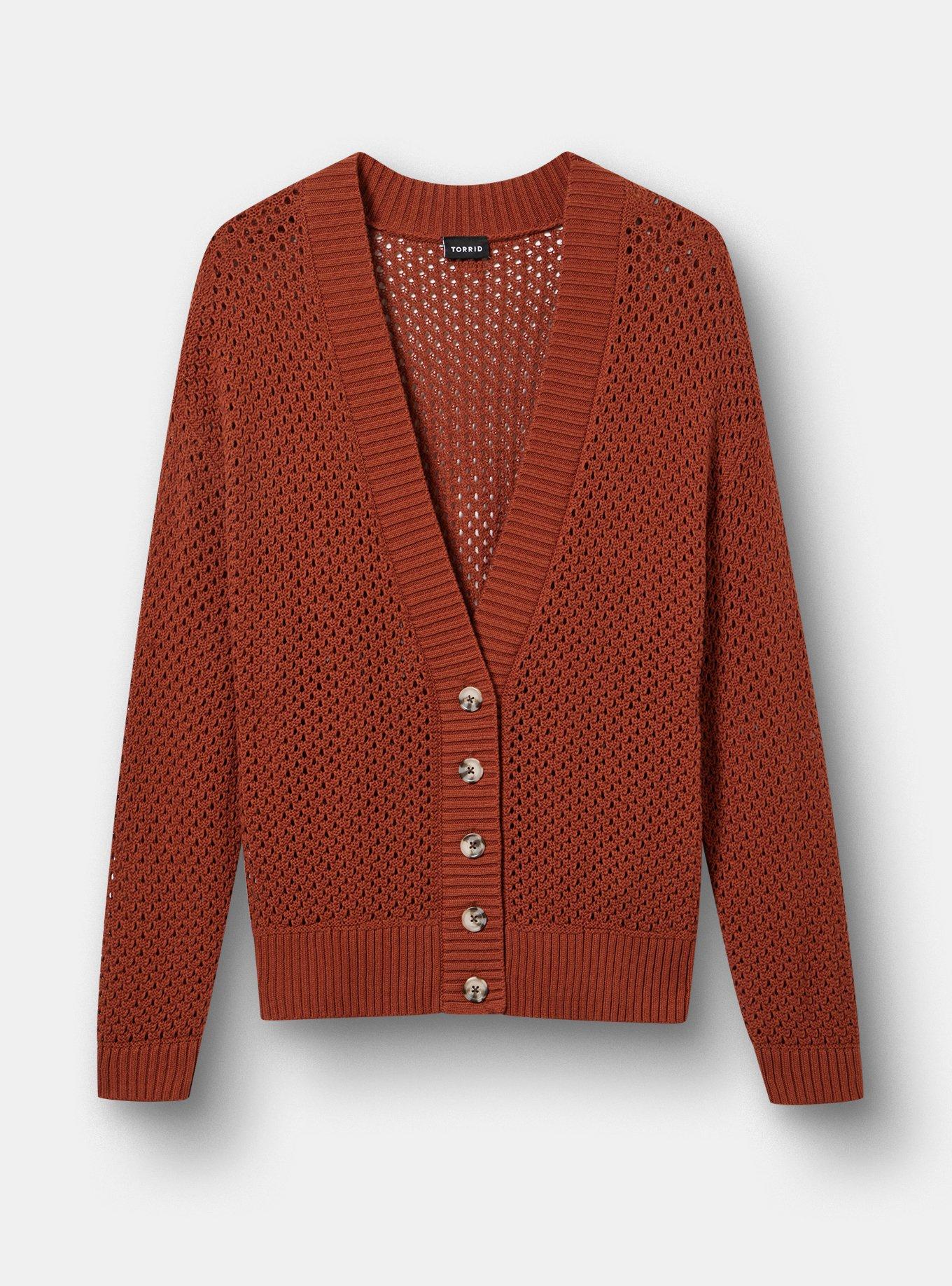 Open-Stitch Cardigan, SEQUOIA, hi-res