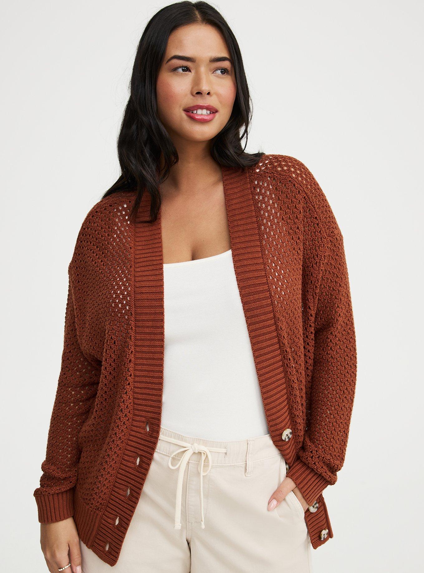Open-Stitch Cardigan, SEQUOIA, hi-res