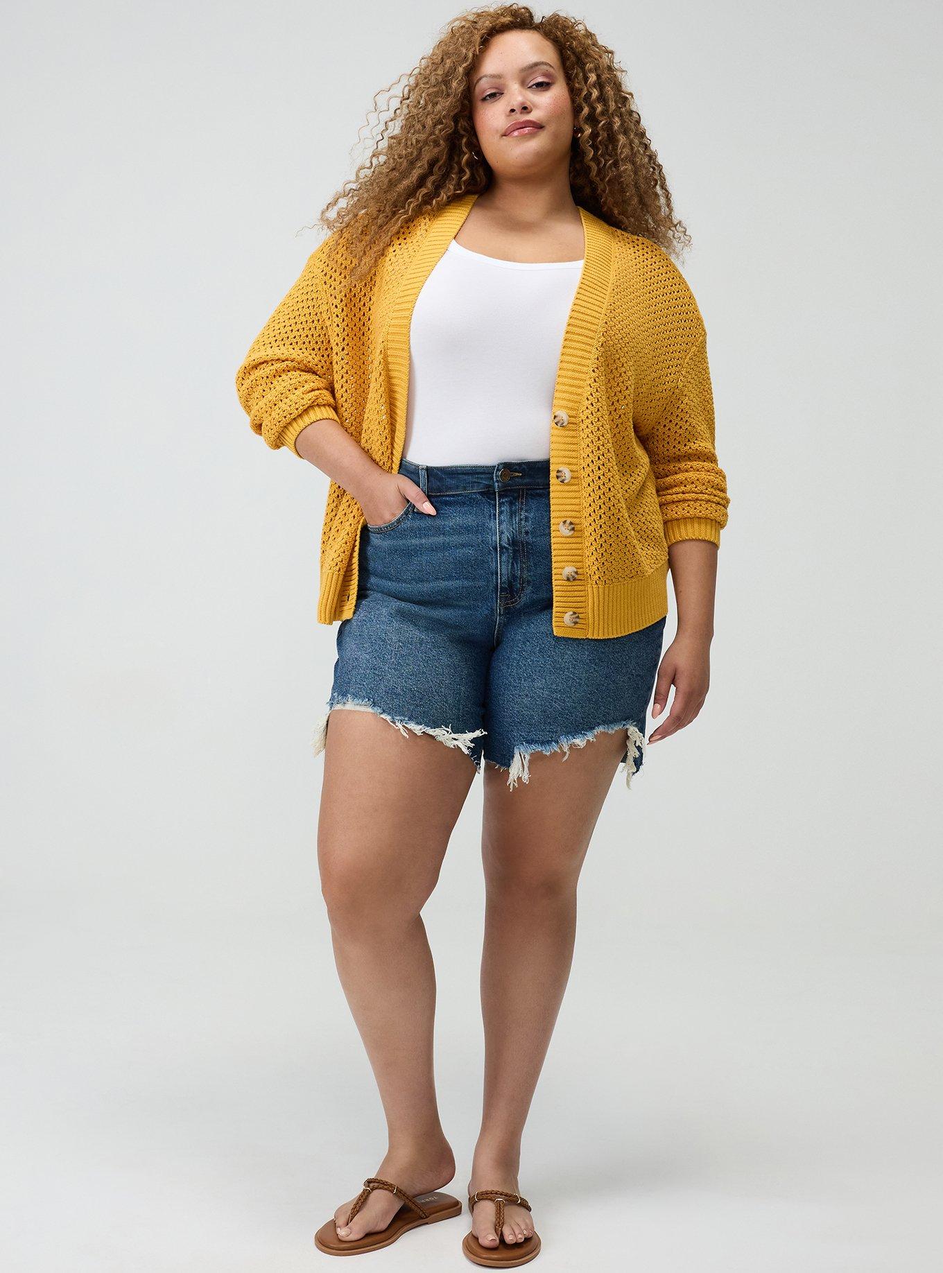 Open Stitch Cardigan, MINERAL YELLOW, alternate