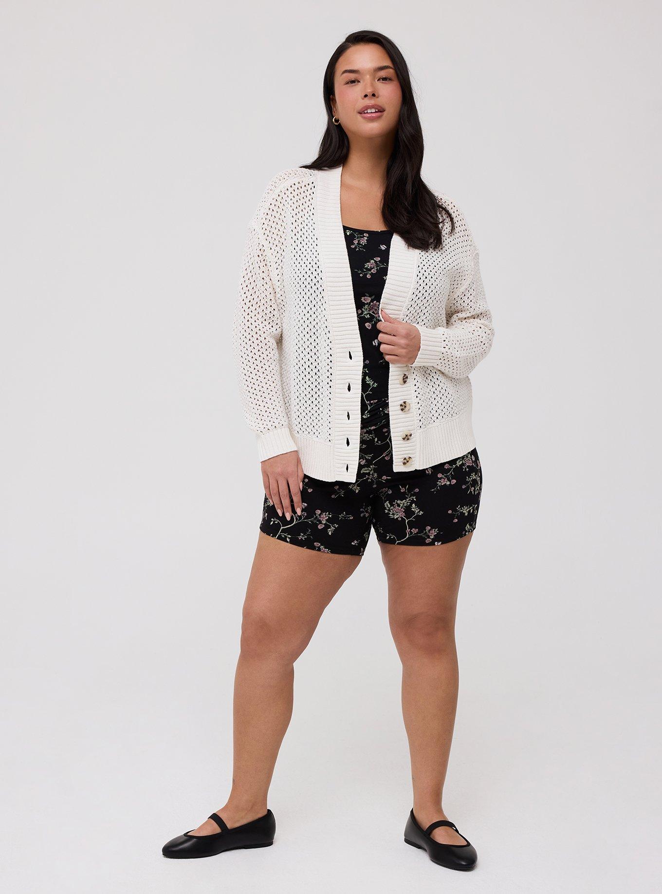 Open-Stitch Cardigan, WHISPER WHITE, alternate