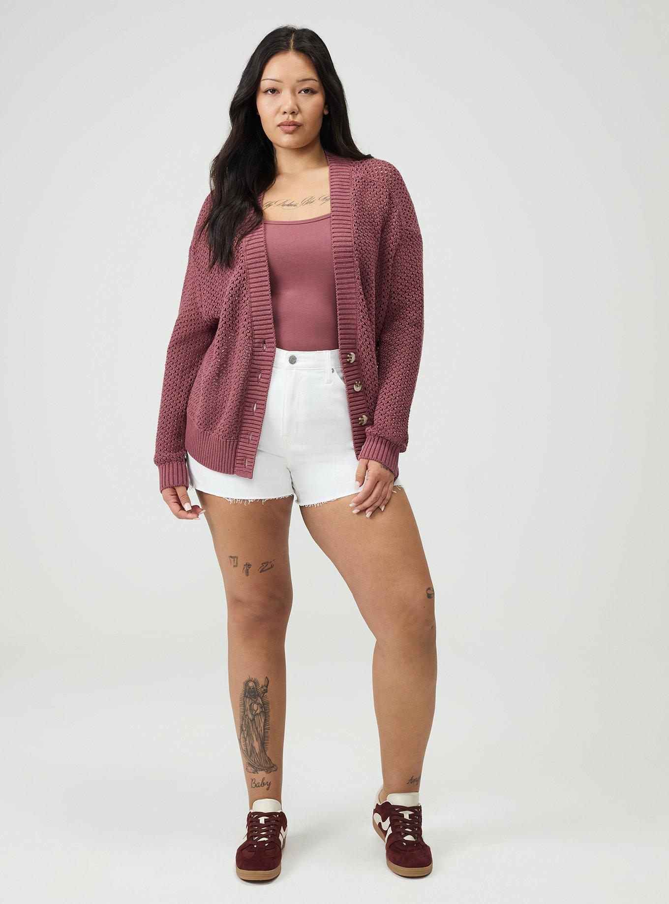Open Stitch Cardigan, WILD GINGER, alternate