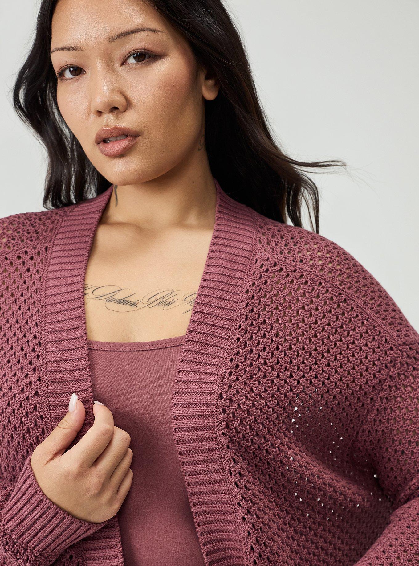 Open Stitch Cardigan, WILD GINGER, alternate