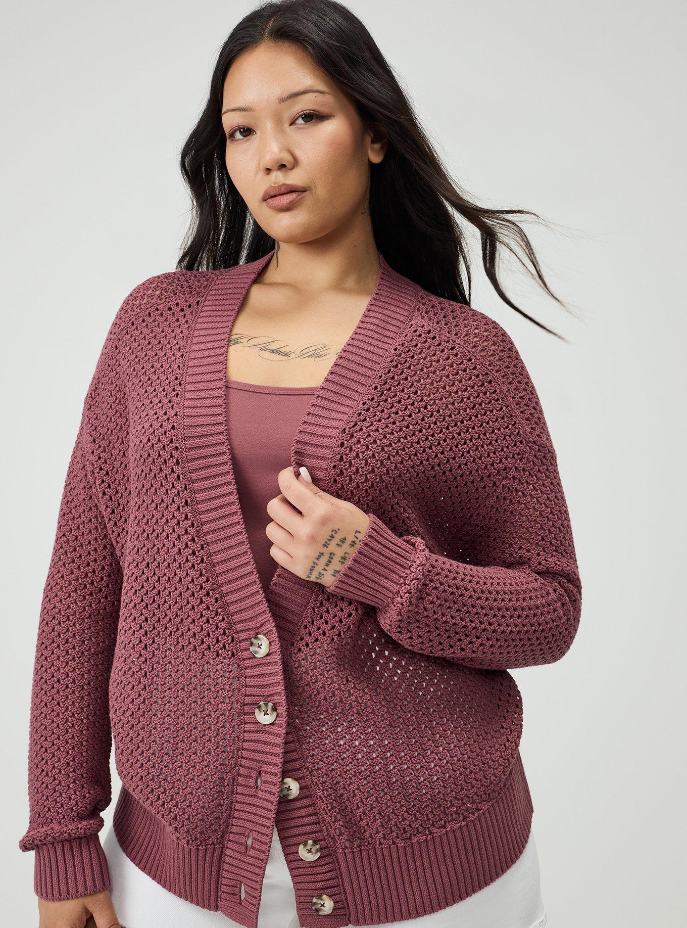 Open Stitch Cardigan, WILD GINGER, alternate