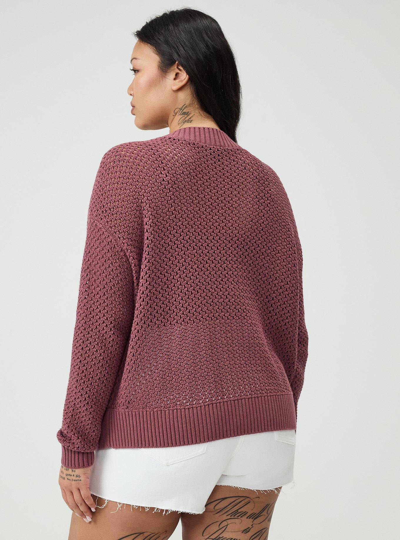 Open Stitch Cardigan, WILD GINGER, alternate