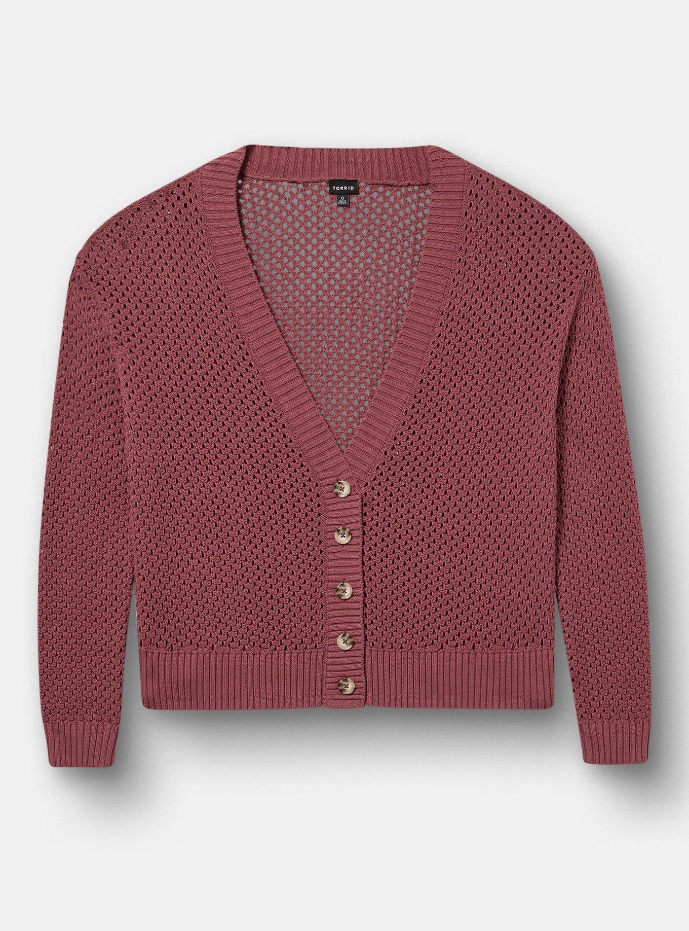 Open Stitch Cardigan, WILD GINGER, hi-res