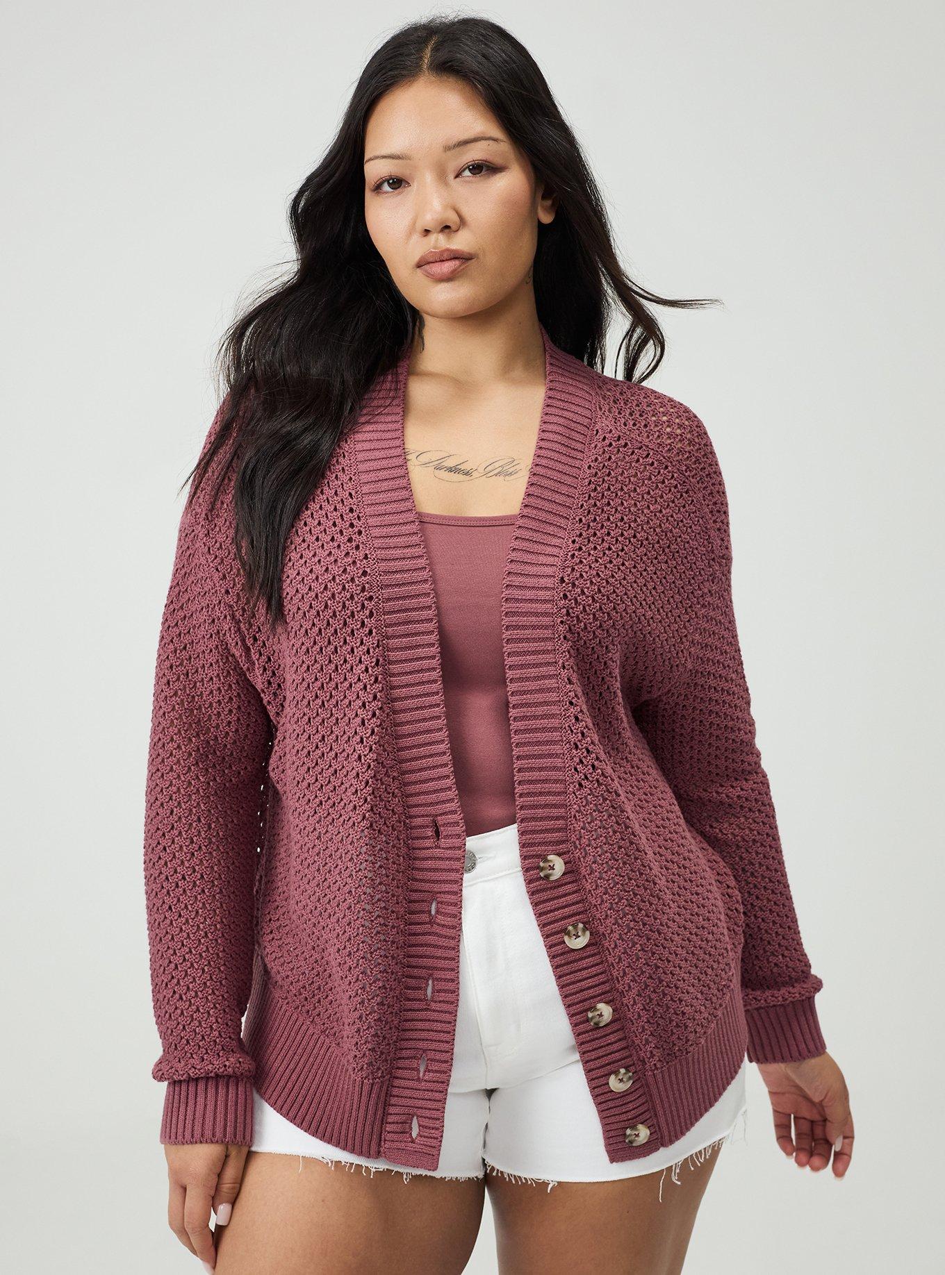 Open Stitch Cardigan, WILD GINGER, hi-res