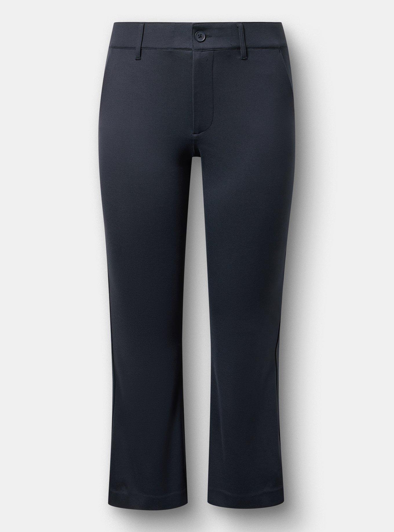 A-Line High-Rise Flare Ponte Pant, TOTAL ECLIPSE, hi-res