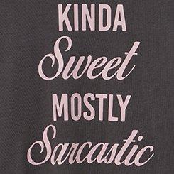 Classic Cotton Jersey Crew Tee, KINDA SWEET MOSTLY SARCASTIC OBSIDIAN, swatch