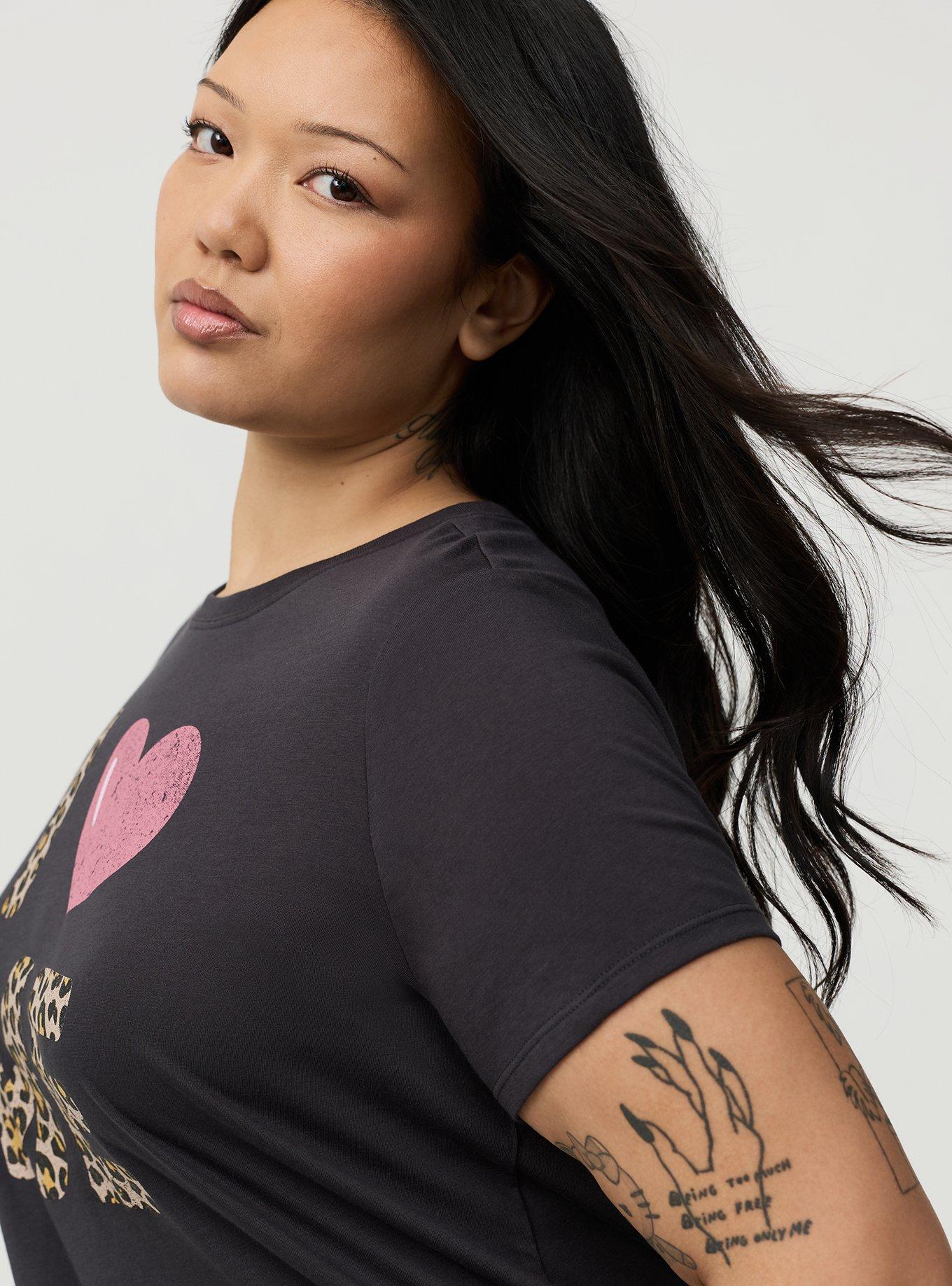 Classic Cotton Jersey Crew Tee, I LOVE ME ANIMAL OBSIDIAN, alternate