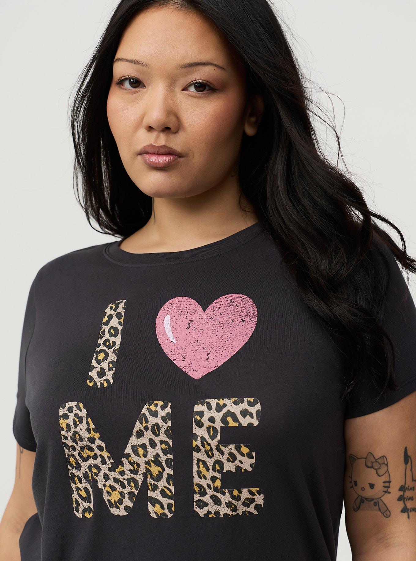 Classic Cotton Jersey Crew Tee, I LOVE ME ANIMAL OBSIDIAN, alternate