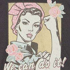 Classic Cotton Jersey Crew Tee, WE CAN DO IT FLORAL OBSIDIAN, swatch