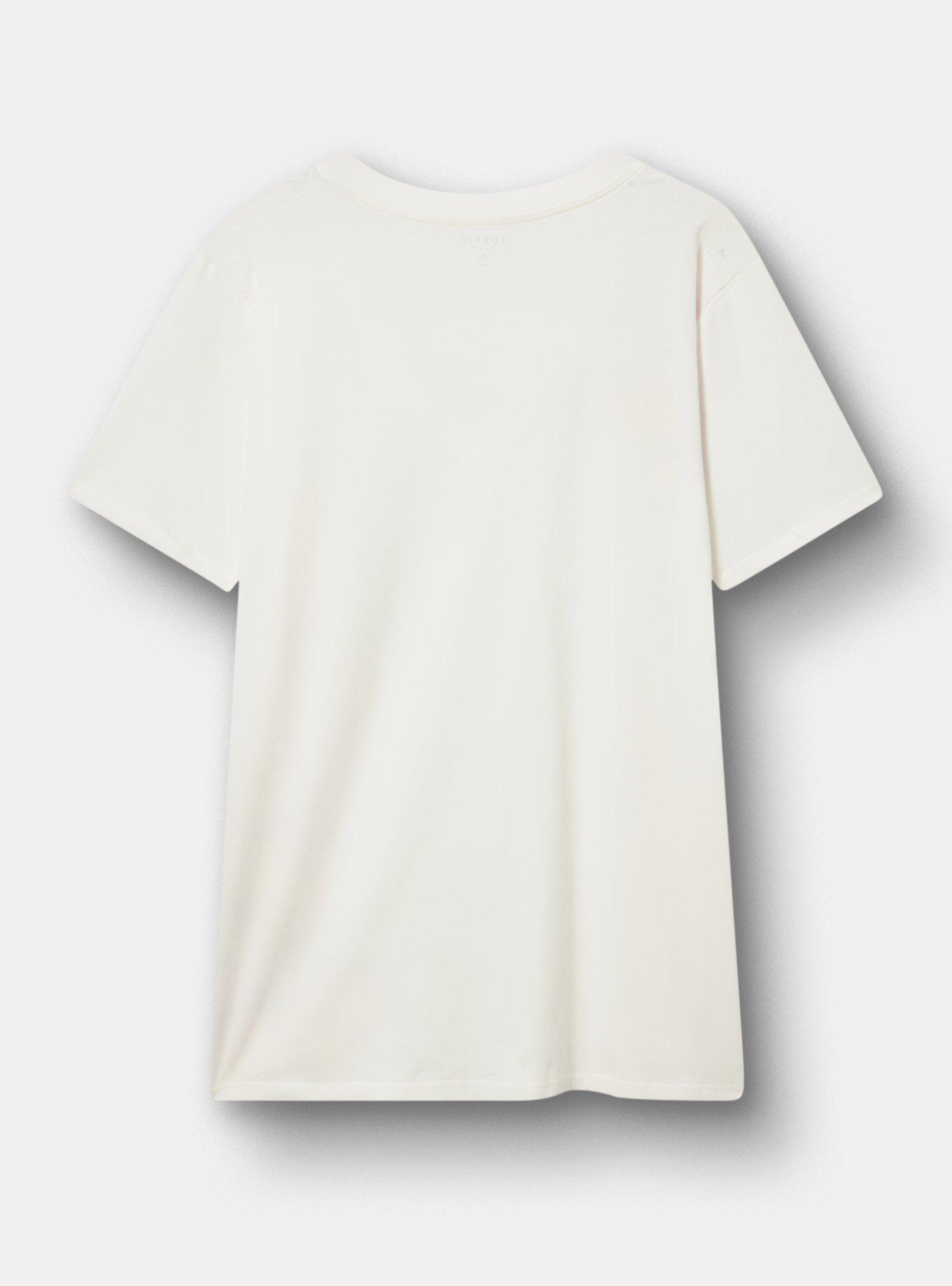 Classic Cotton V-Neck Tee, FLORALS BUNCH WHISPER WHITE, alternate