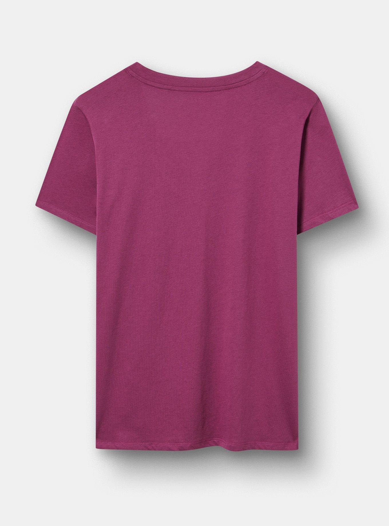 Classic Cotton V-Neck Tee, FLORAL ANIMAL SKULL AMARANTH, alternate