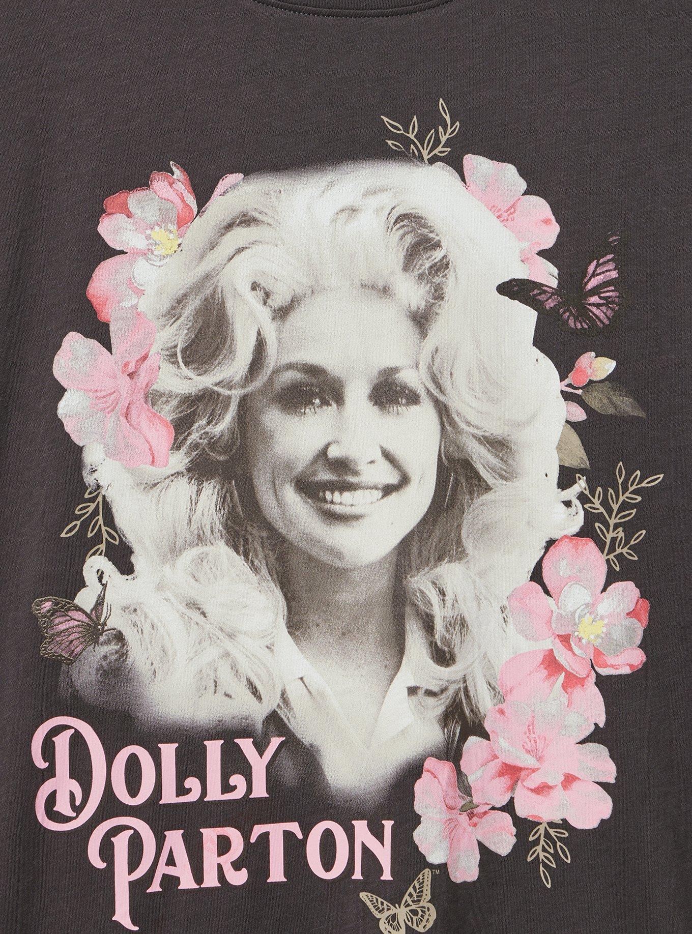 Dolly Parton Relaxed Cotton Jersey Tee, DOLLY PARTON FLORAL OBSIDIAN, alternate