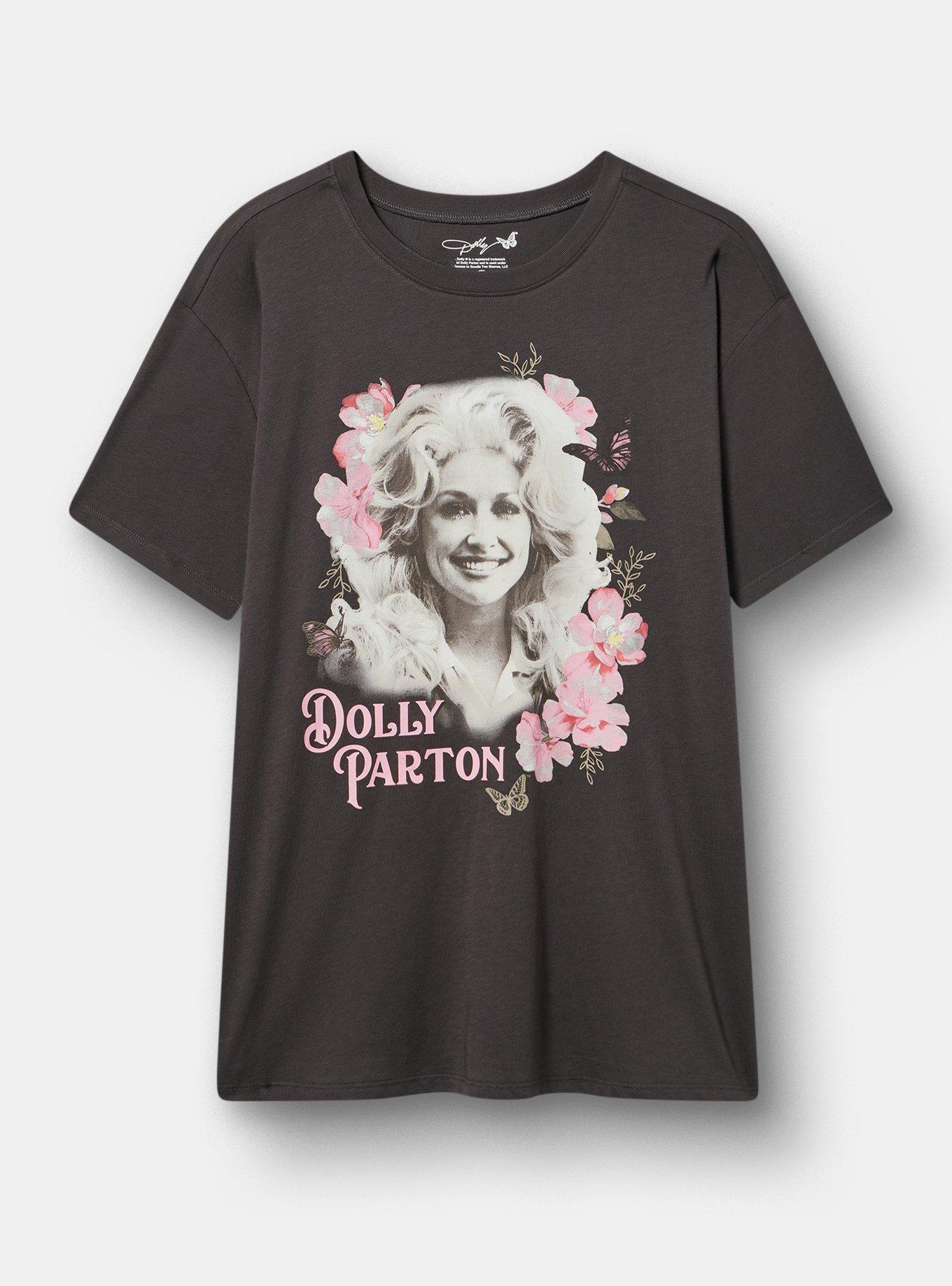 Dolly Parton Relaxed Cotton Jersey Tee, DOLLY PARTON FLORAL OBSIDIAN, hi-res
