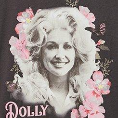 Dolly Parton Relaxed Cotton Jersey Tee, DOLLY PARTON FLORAL OBSIDIAN, swatch