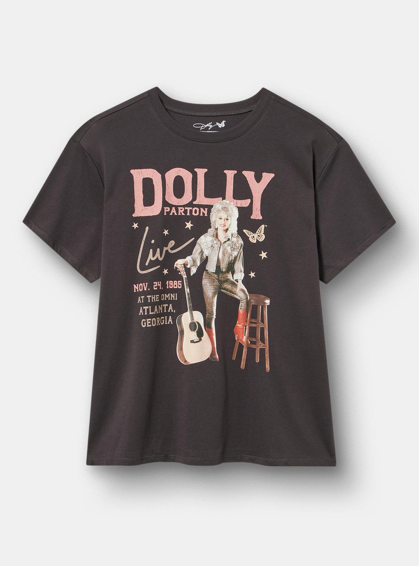 Dolly Parton Relaxed Cotton Jersey Tee, DOLLY PARTON LIVE OBSIDIAN, hi-res