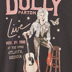 Dolly Parton Relaxed Cotton Jersey Tee, DOLLY PARTON LIVE OBSIDIAN, swatch