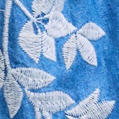 Belle Isle Chambray Embroidered Sleeve Top, CHAMBRAY, swatch