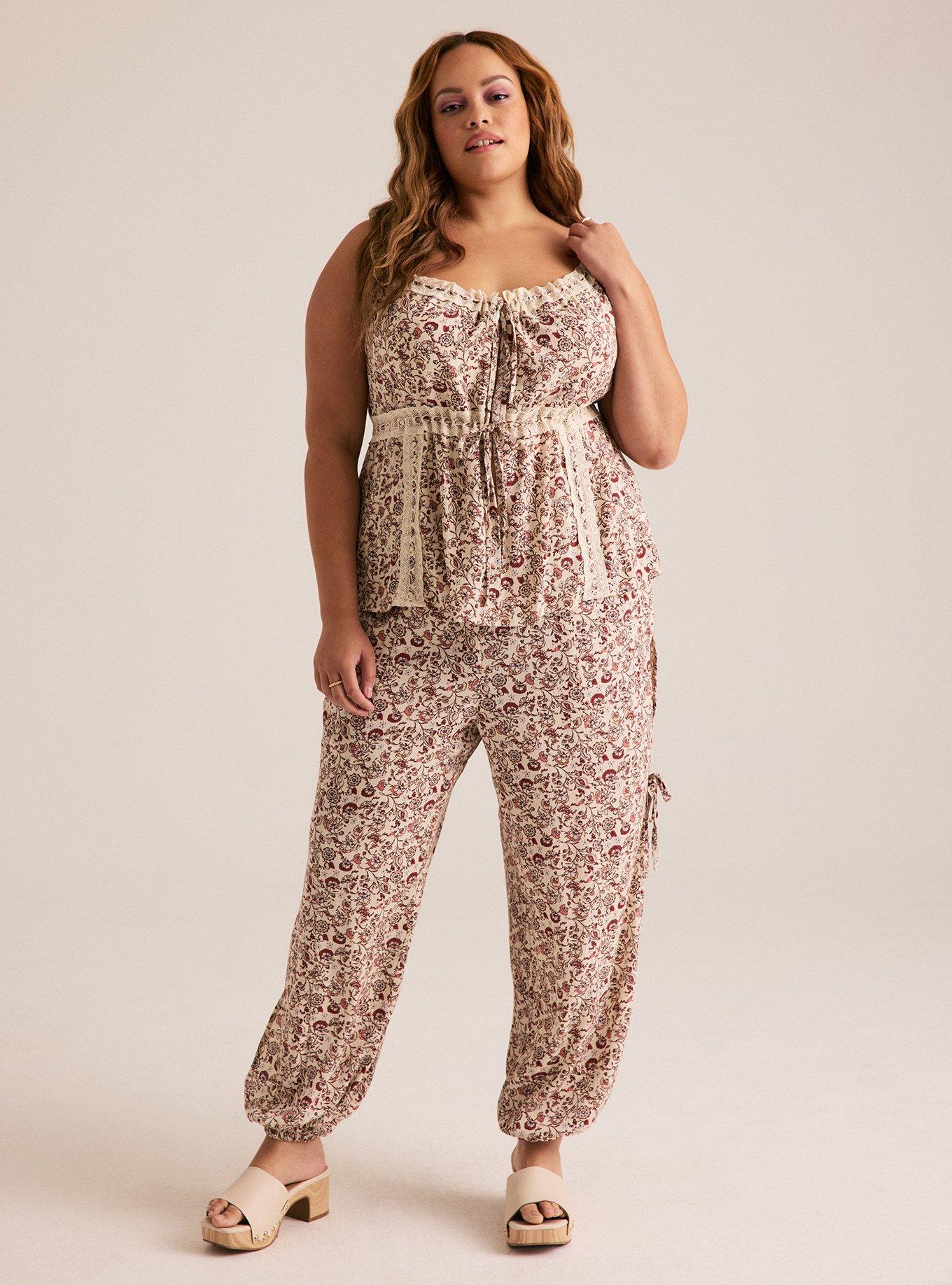 Festi Tie-Front Flyaway Cami, LANEY JACOBEAN IVORY, alternate