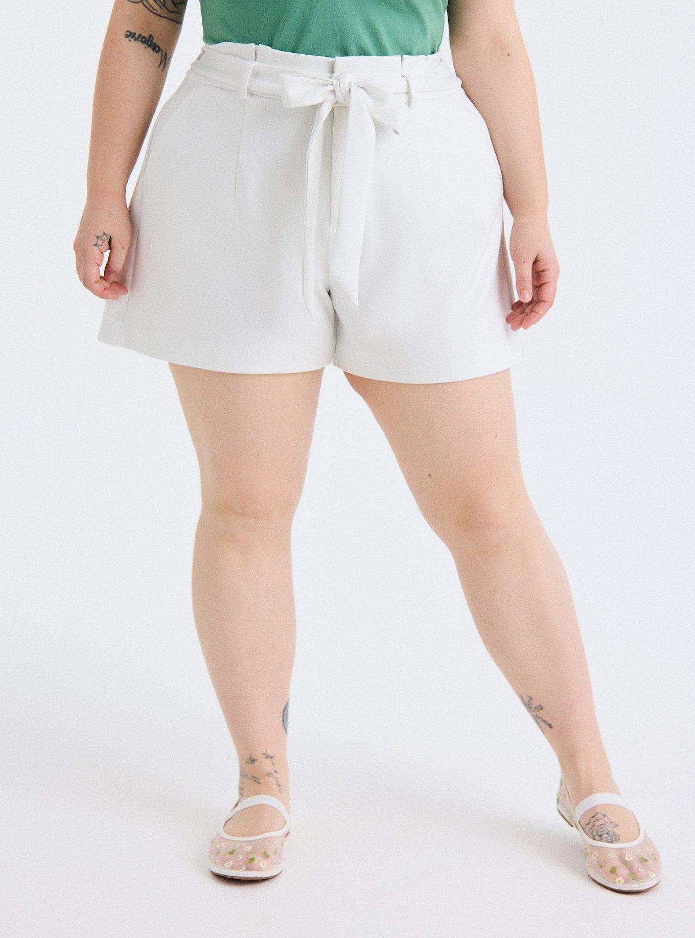 Retro Chic Tie-Front Ponte Short, BLANC DE BLANC, alternate