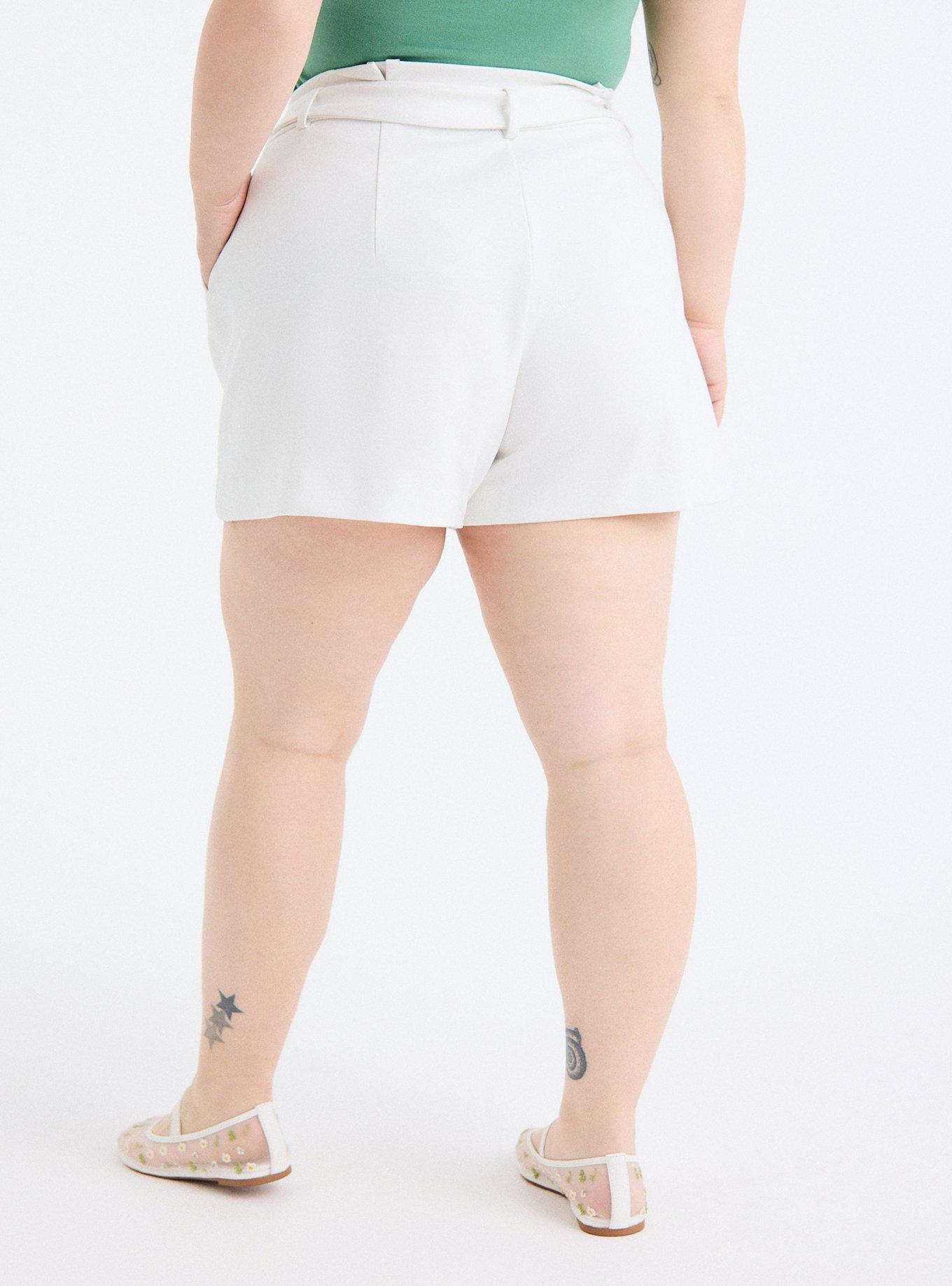 Retro Chic Tie-Front Ponte Short, BLANC DE BLANC, alternate