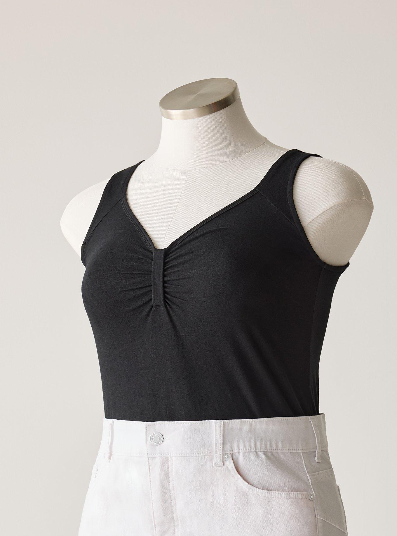 Retro Chic Ruched Bust Foxy Cami, DEEP BLACK, hi-res