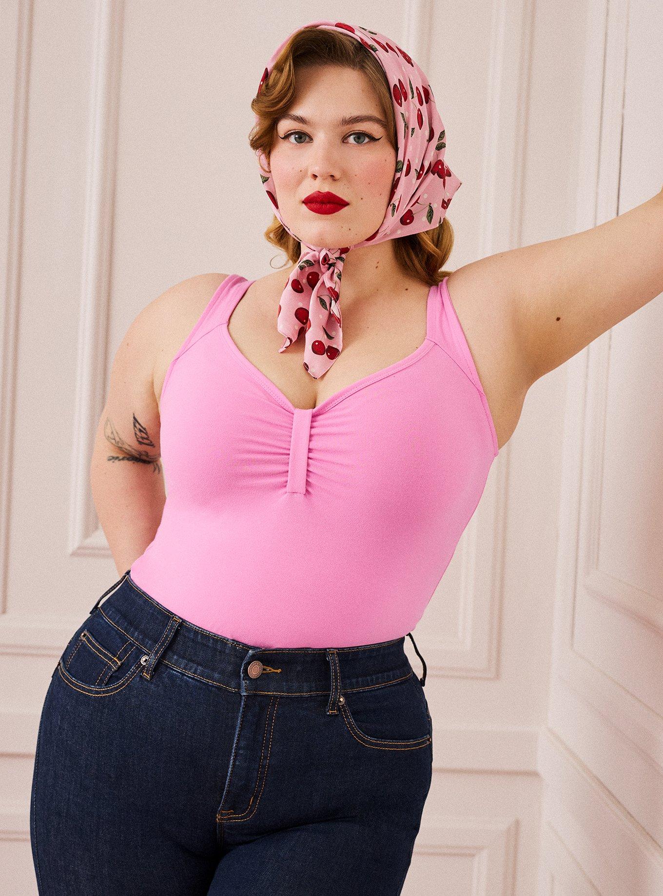 Retro Chic Ruched Bust Foxy Cami, SACHET PINK, hi-res