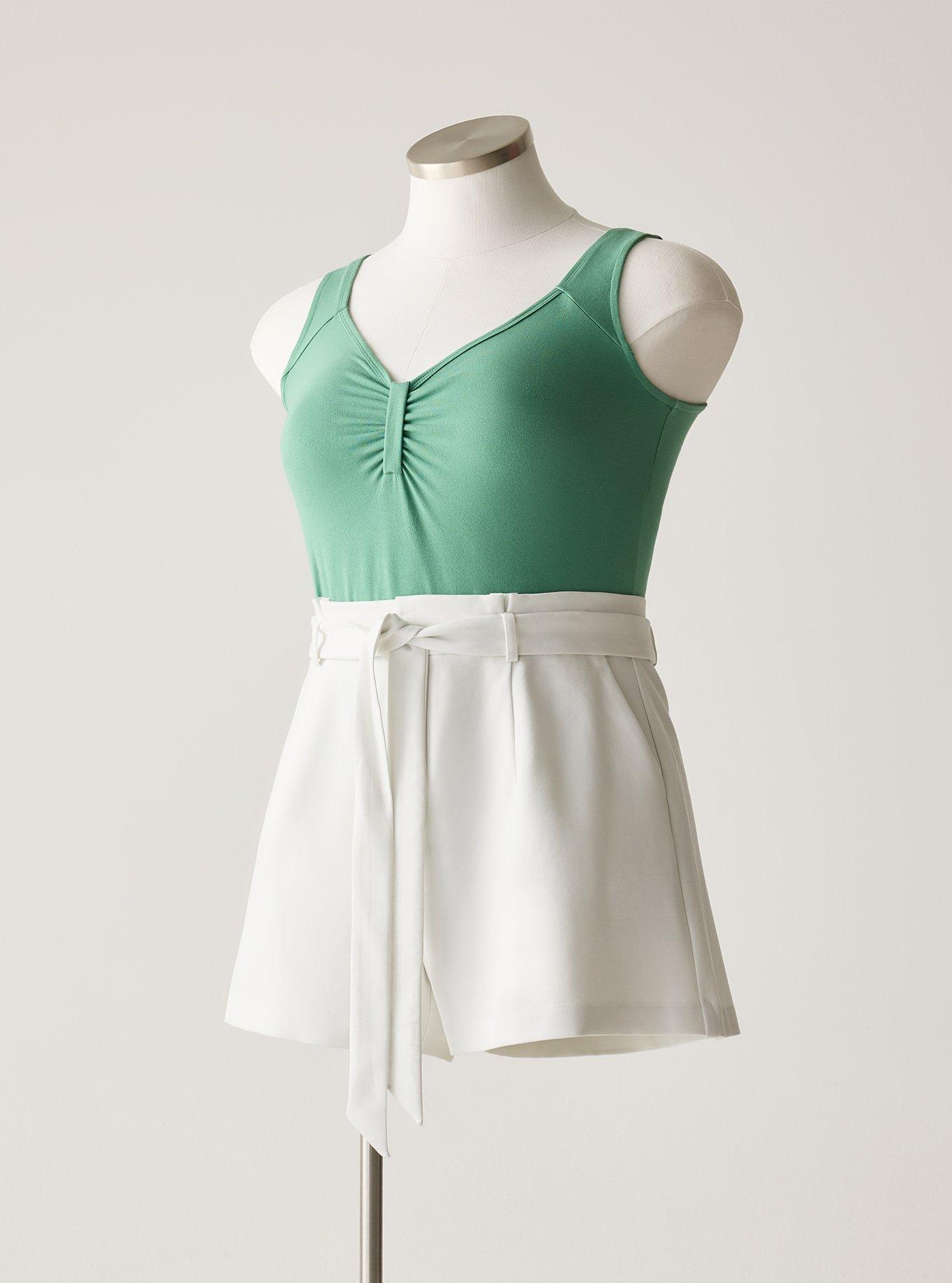 Retro Chic Ruched Bust Foxy Cami, DEEP GRASS GREEN, hi-res