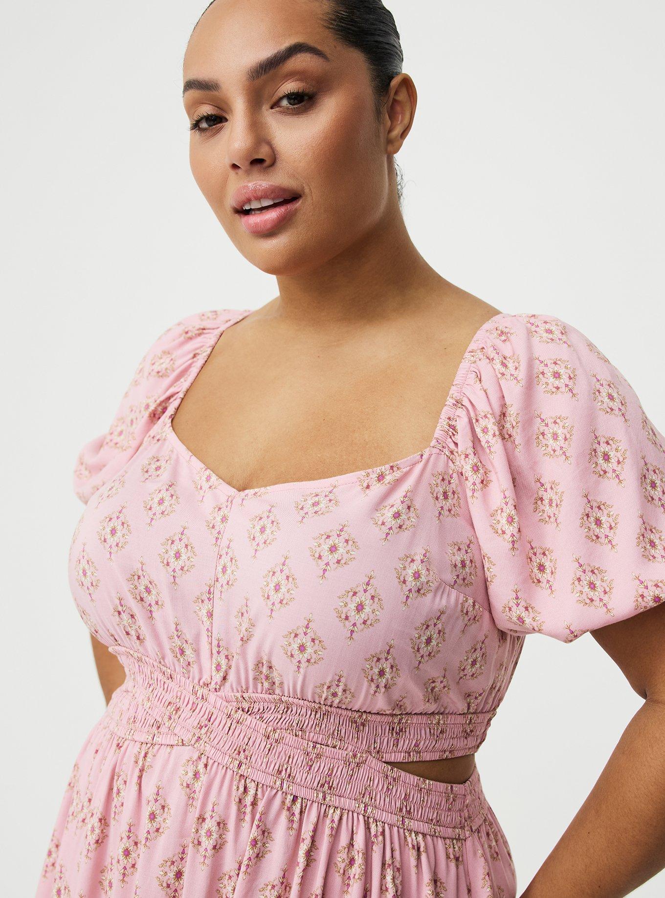 Cut-Out Tea Length Dress, SWEETHEART MOSAIC PINK, alternate