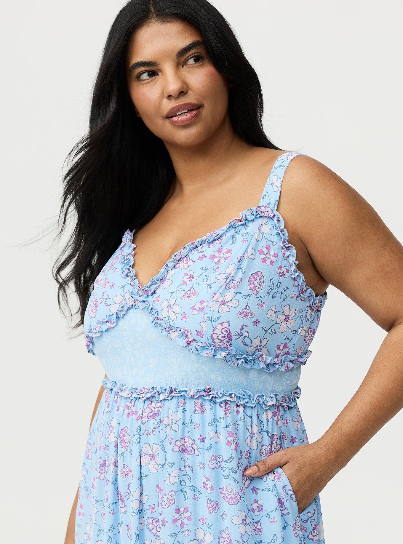 Chiffon V-Neck Maxi Dress, RUMBLE JACO BLUE, alternate