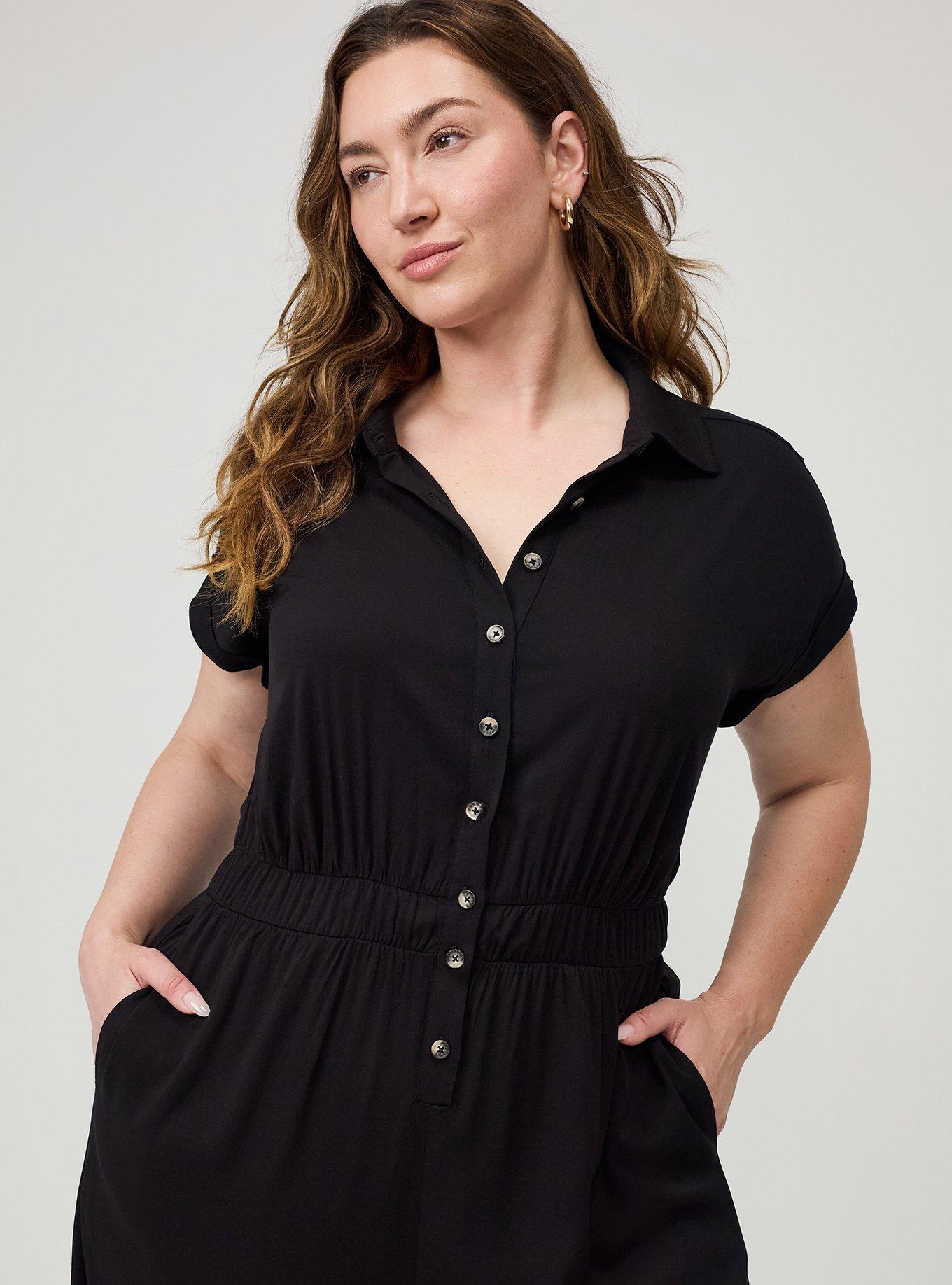Collared Dolman Sleeve Jumpsuit, DEEP BLACK, alternate