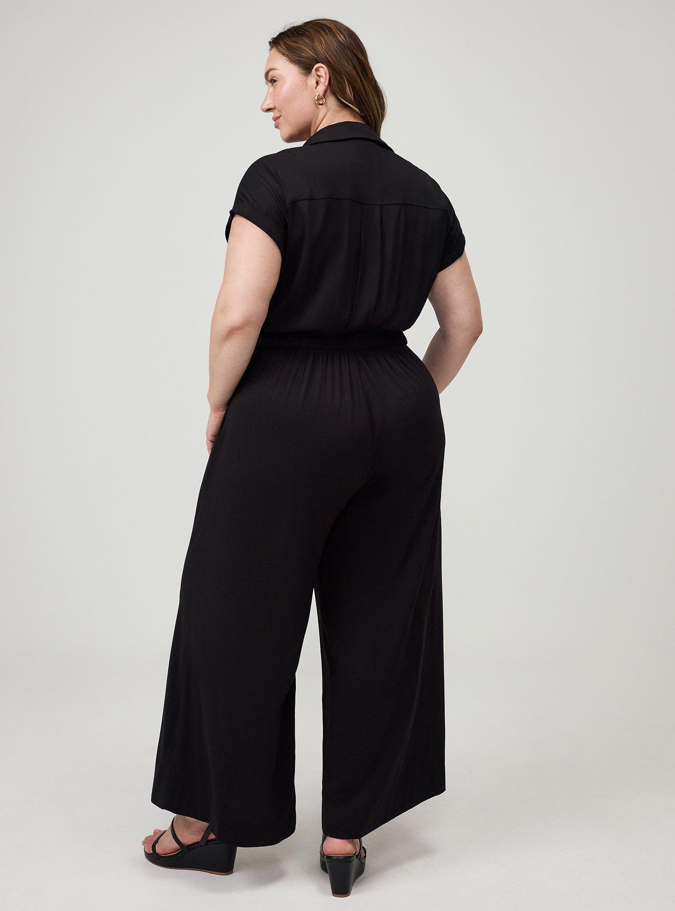 Collared Dolman Sleeve Jumpsuit, DEEP BLACK, alternate