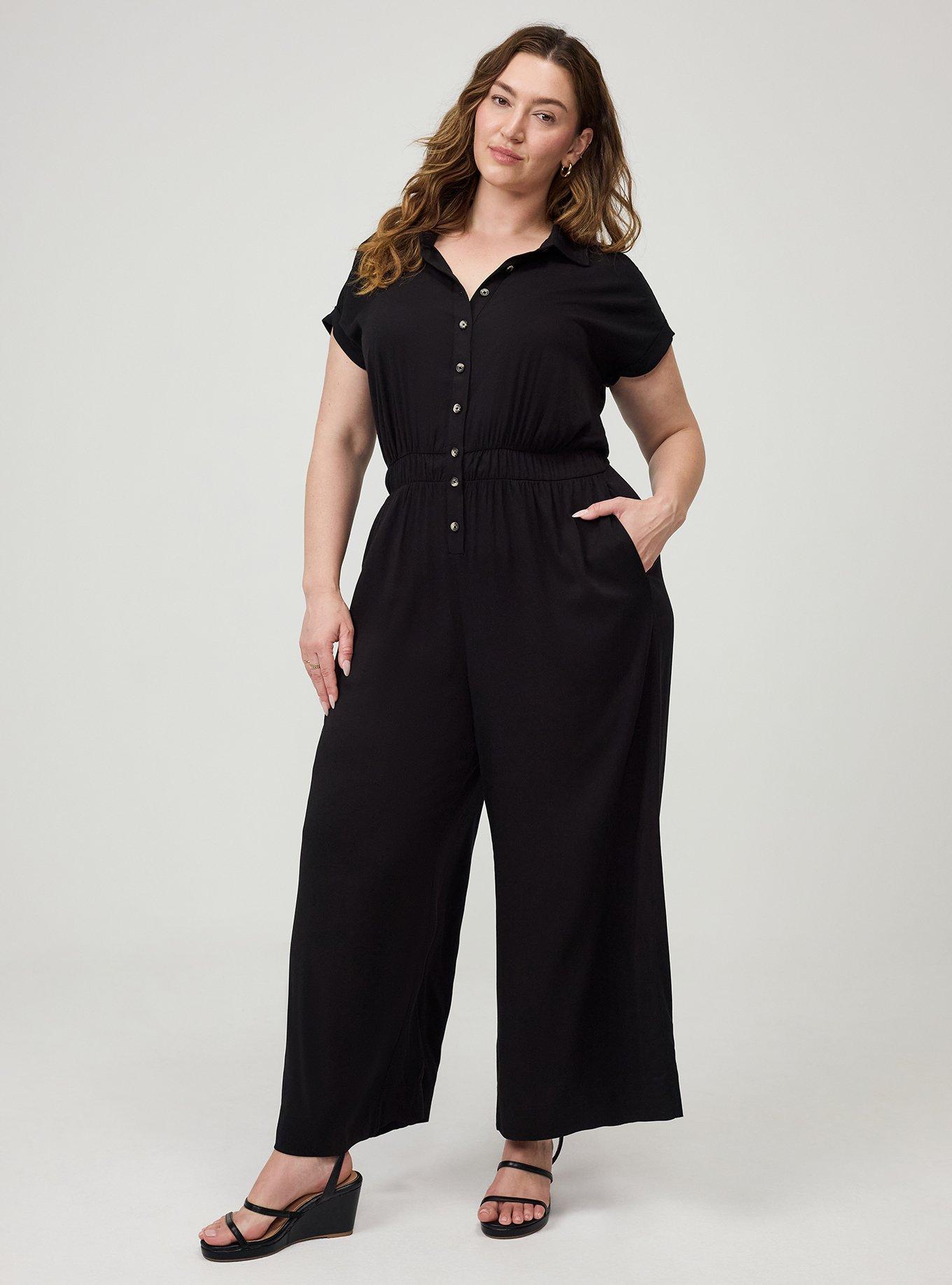 Collared Dolman Sleeve Jumpsuit, DEEP BLACK, alternate