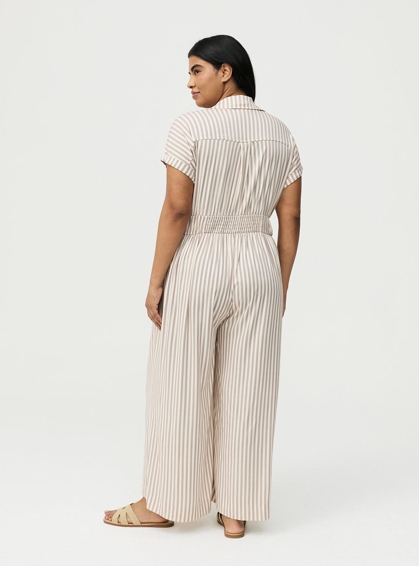 Collared Dolman Sleeve Jumpsuit, XANDER STRIPE TAN, alternate