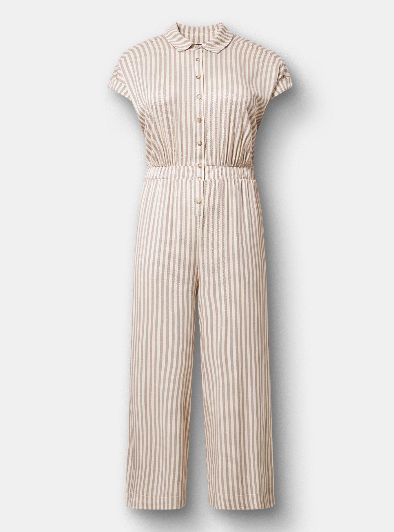 Collared Dolman Sleeve Jumpsuit, XANDER STRIPE TAN, hi-res