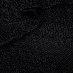 Plus Size Ruffle Trim Lace Midi Dress, DEEP BLACK, swatch