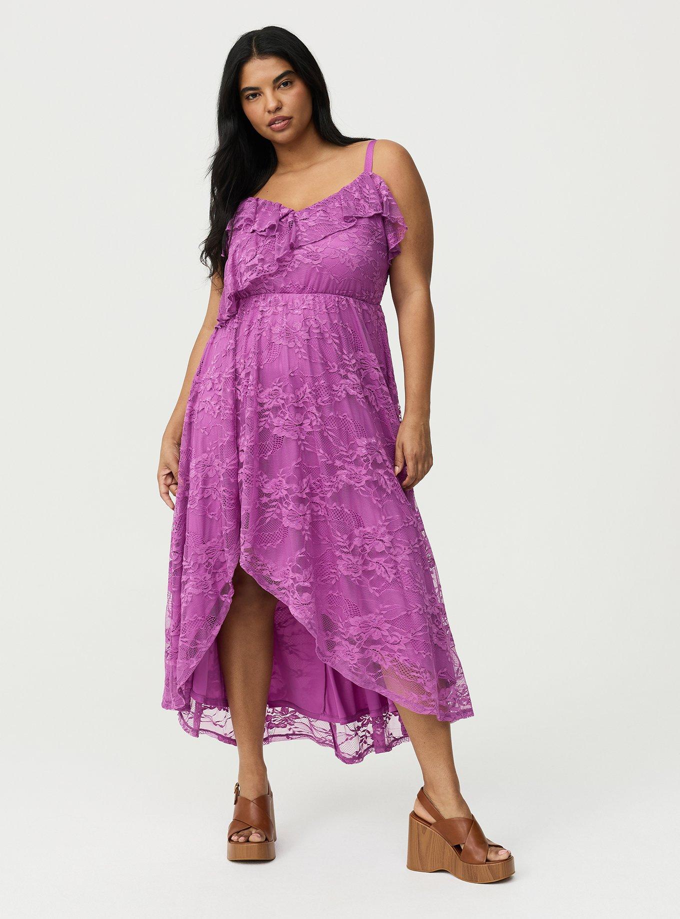 Ruffle Trim Lace Maxi Dress, LIATRIS, alternate