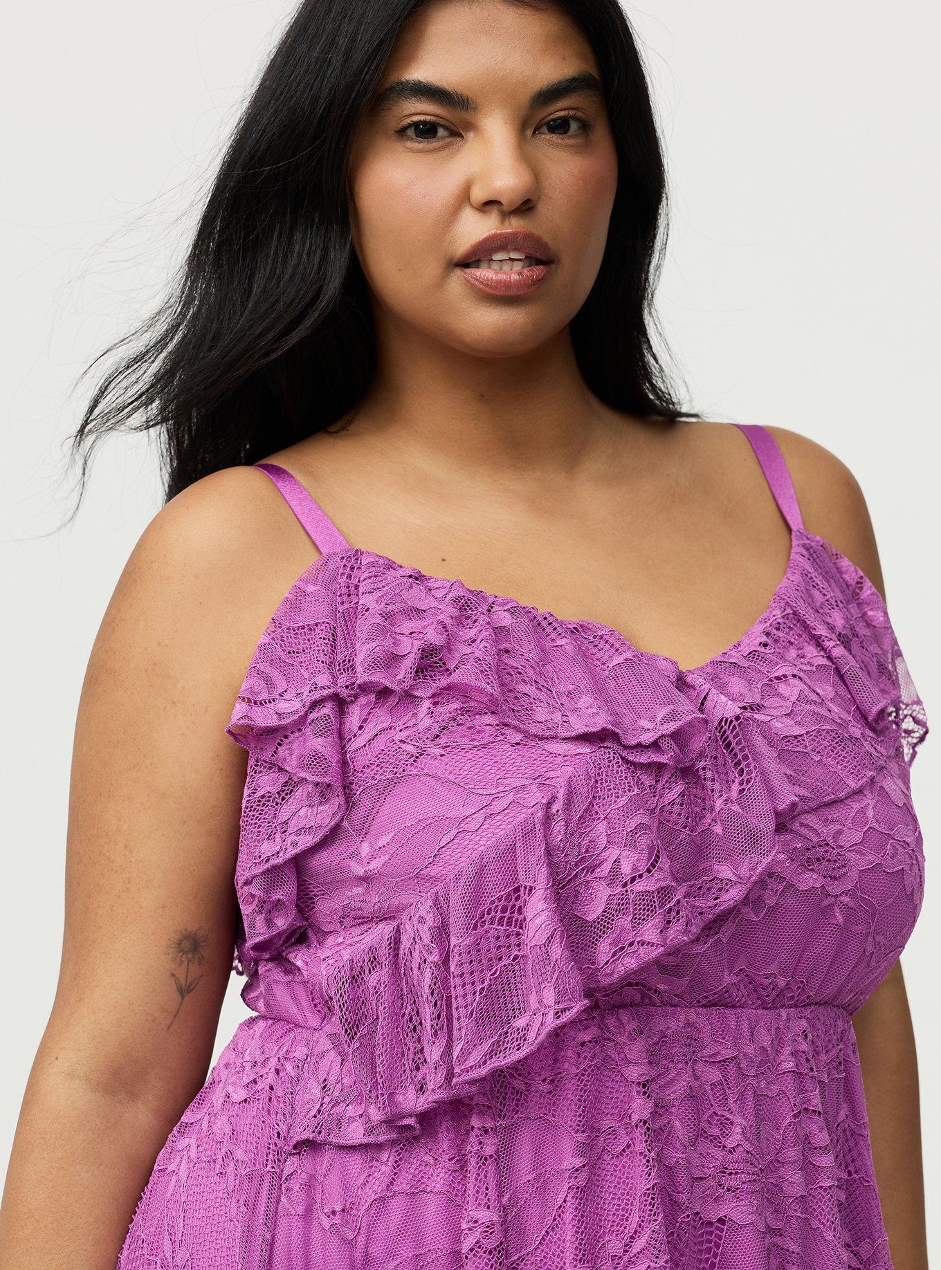 Ruffle Trim Lace Maxi Dress, LIATRIS, alternate