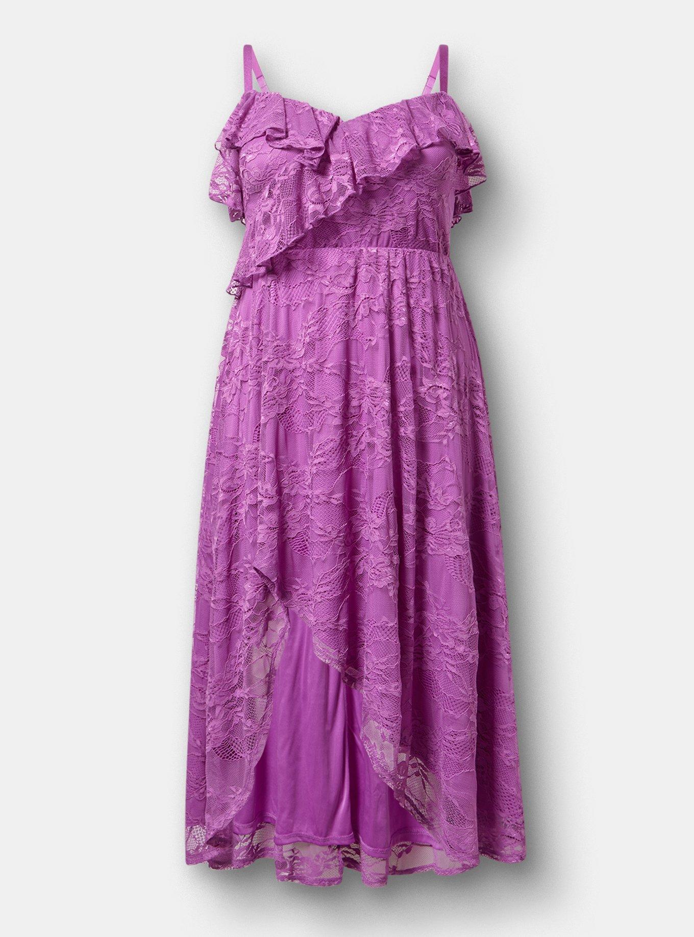 Ruffle Trim Lace Maxi Dress, LIATRIS, hi-res