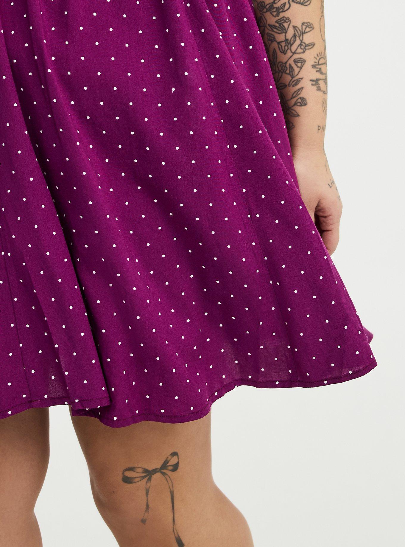 Sweetheart Flutter Sleeve Mini Dress, DAINTY DOT PLUM, alternate