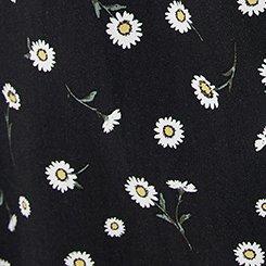 Sweetheart Challis Mini Dress, DAINTY DAISY FLORAL BLACK, swatch