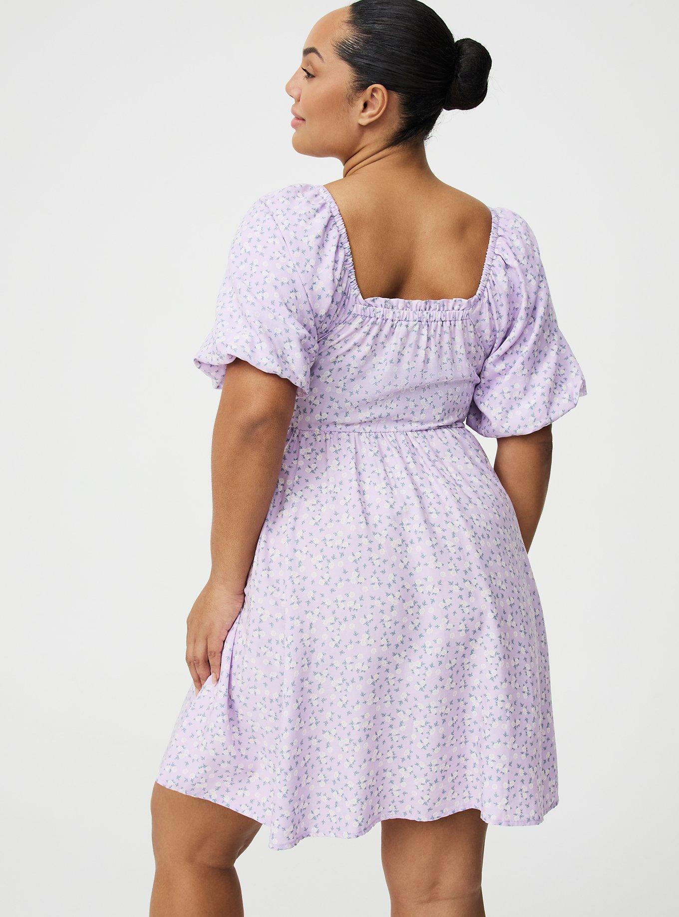 Smocked Bodice Mini Dress, DONNA DITSY FLORAL LILAC, alternate