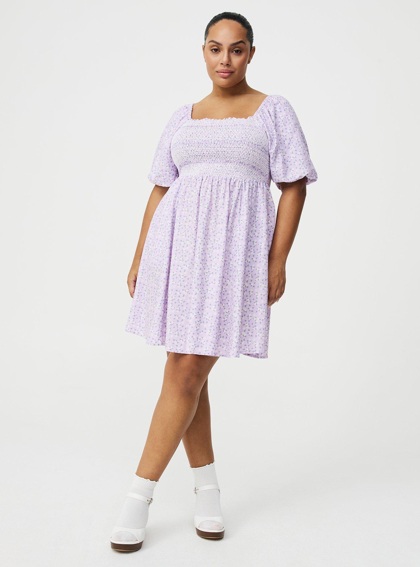Plus Size - Smocked Bodice Mini Dress - Torrid
