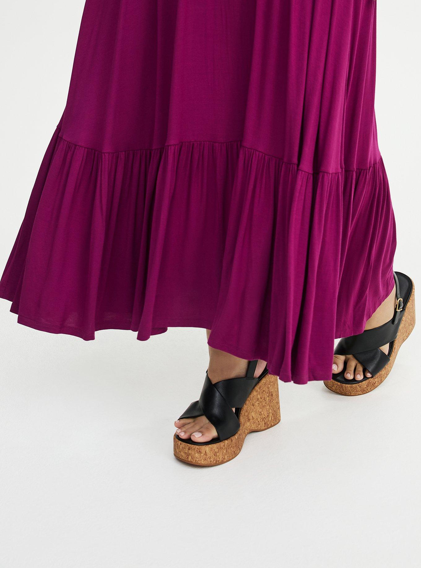 Cold Shoulder Tiered Maxi Dress, PLUM CASPIA, alternate