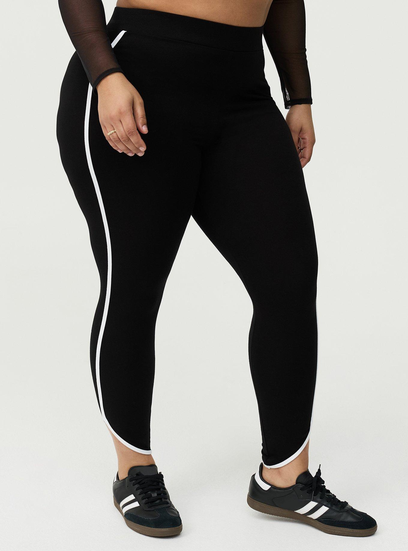 Full-Length Dolphin Hem Legging, DEEP BLACK, alternate