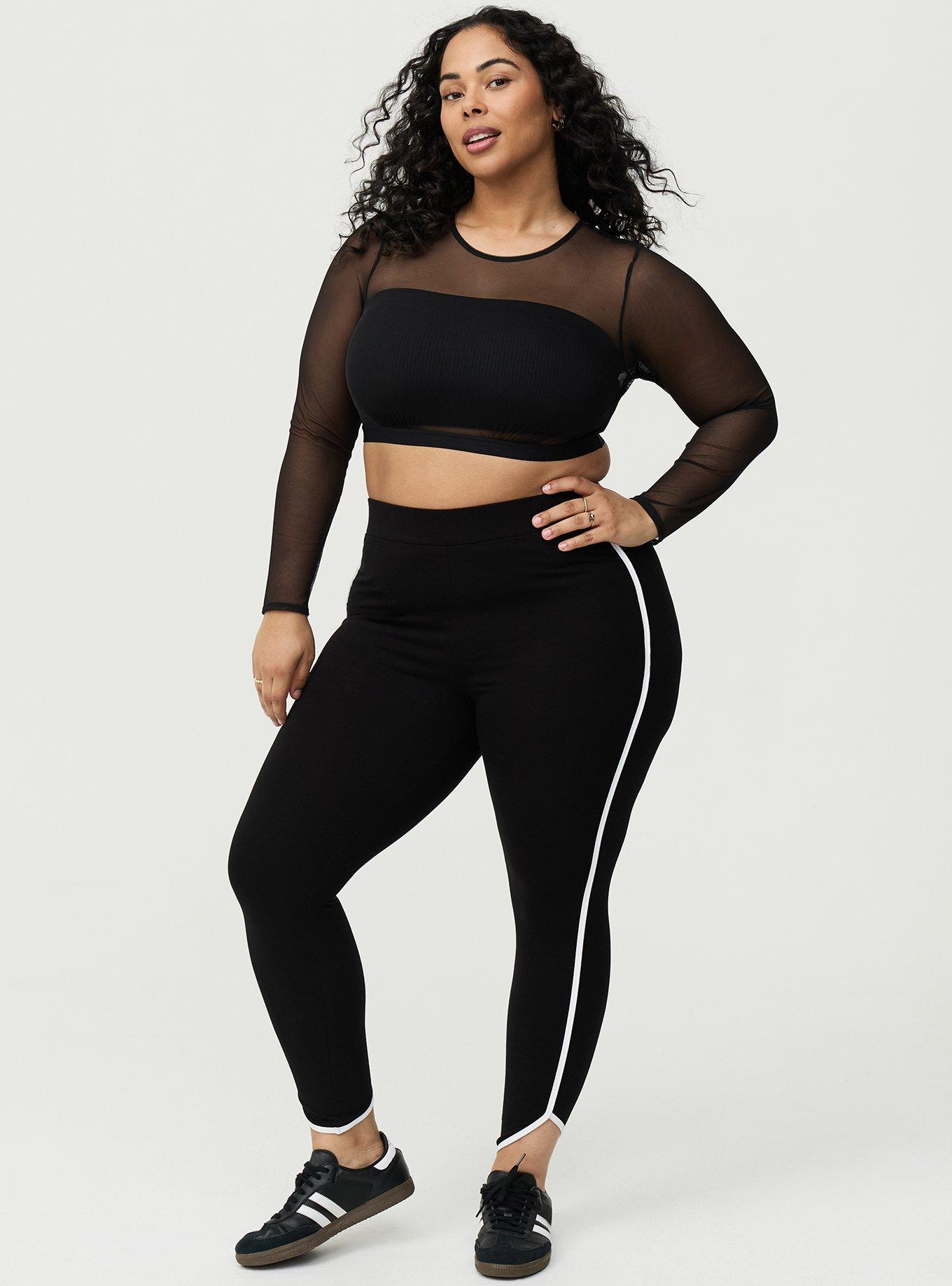 Full-Length Dolphin Hem Legging, DEEP BLACK, alternate