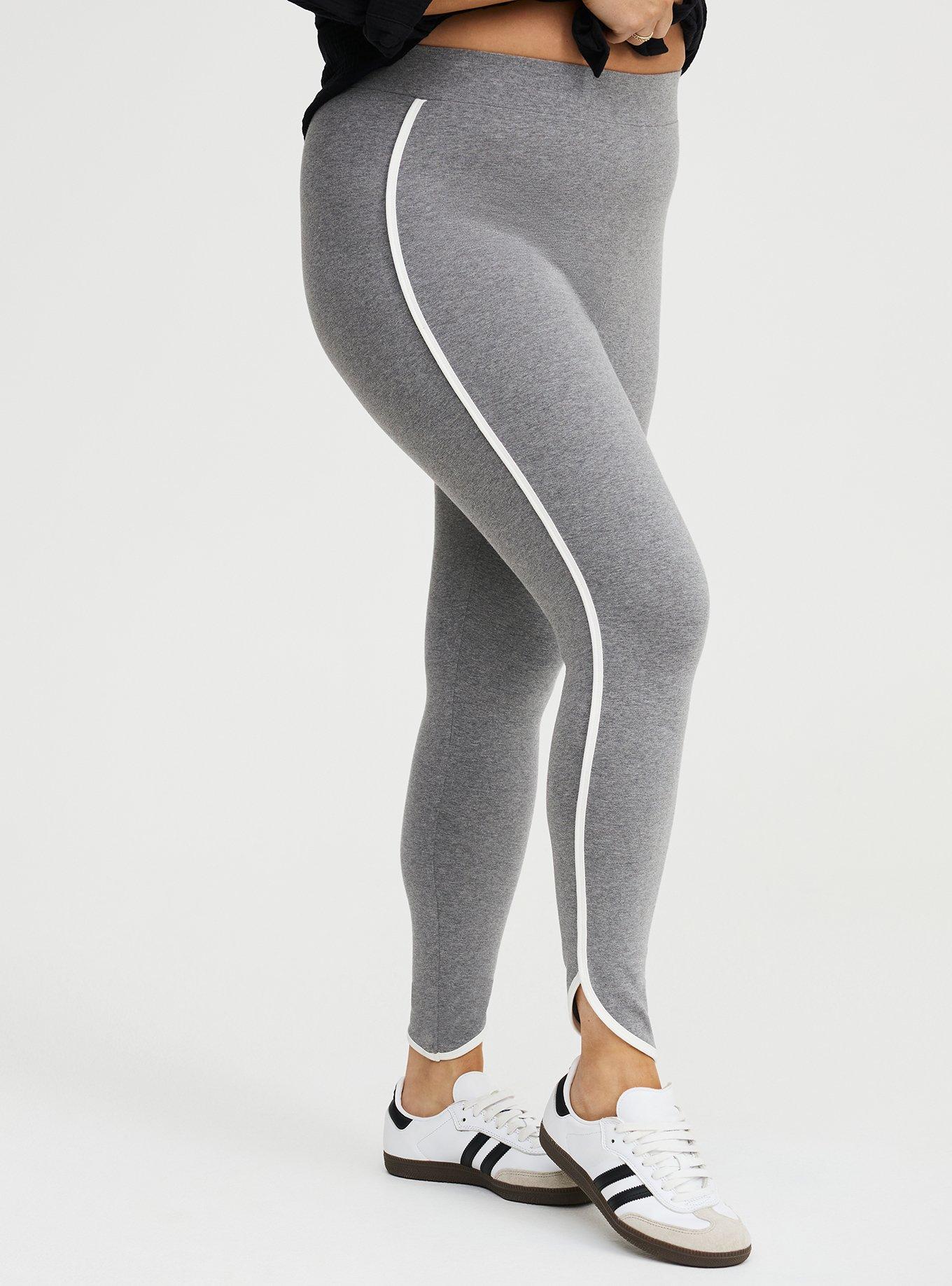Full-Length Dolphin Hem Legging, MEDIUM HEATHER GRAY, alternate