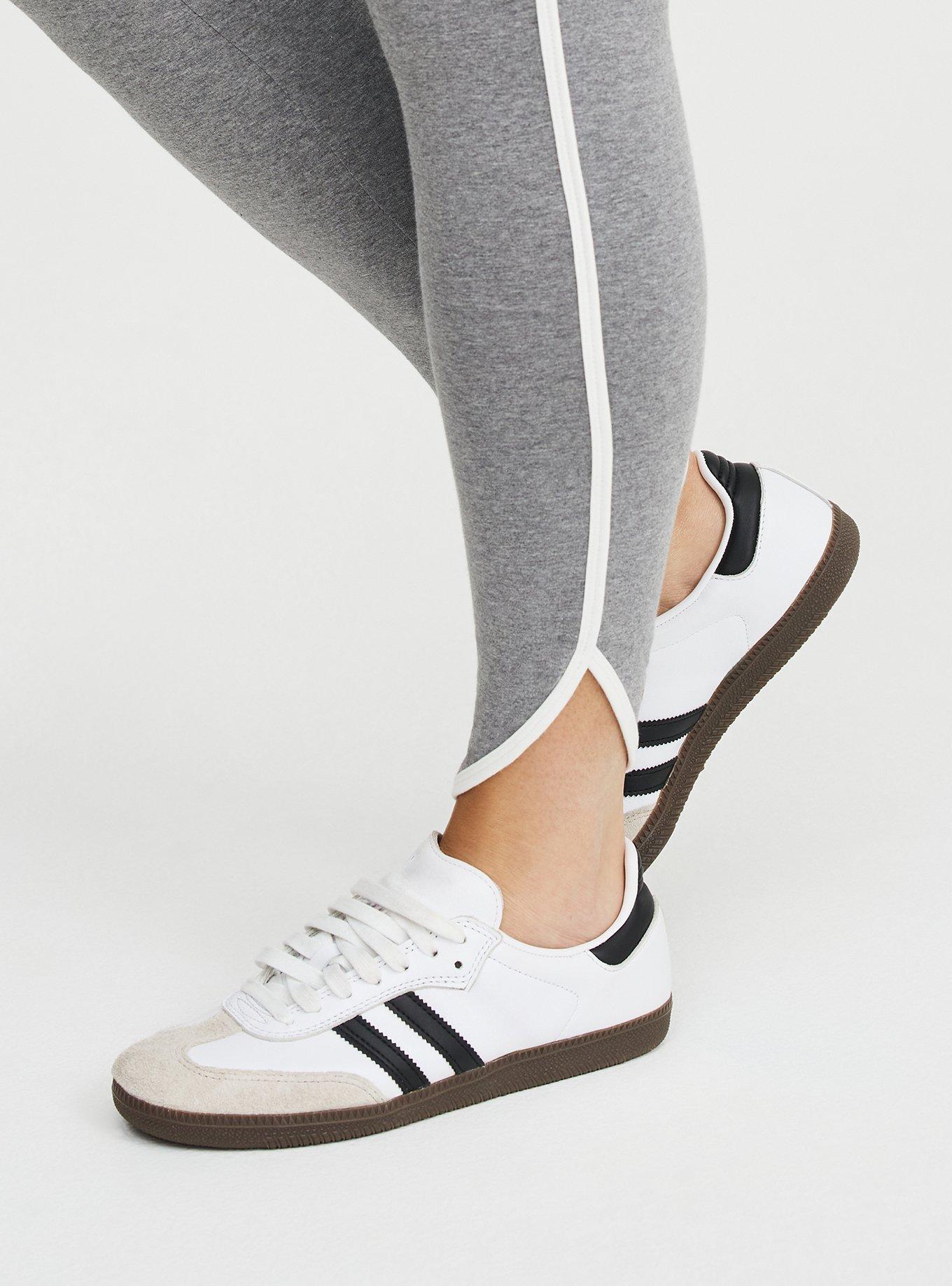 Full-Length Dolphin Hem Legging, MEDIUM HEATHER GRAY, alternate